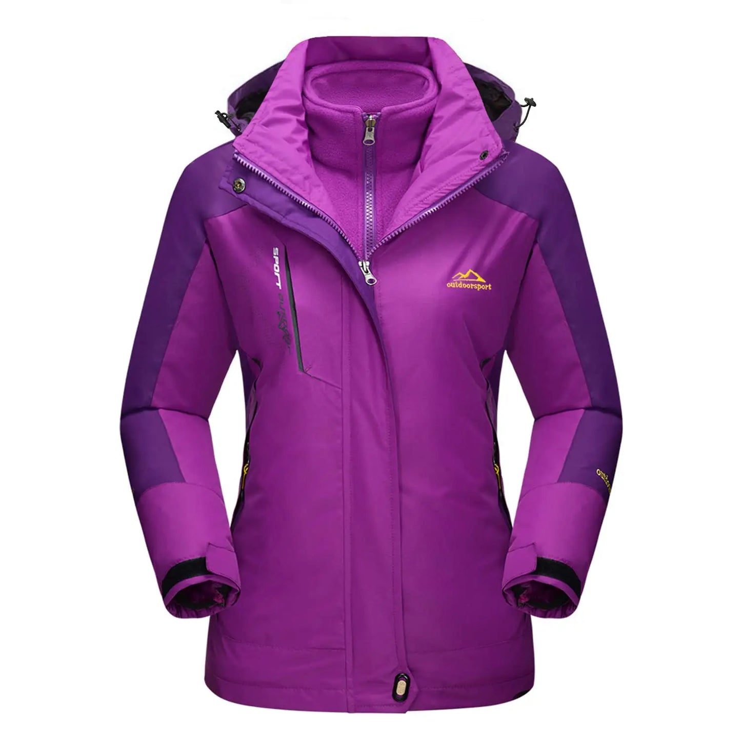 Damen 3-in-1 Outdoor Jacke – Winter, Ski & Wandern mit Fleece-Innenjacke und Windschutz