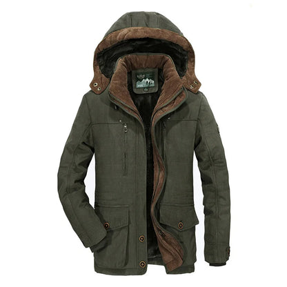 Men's winter jacket - hooded parkas with many pockets, warm & casual