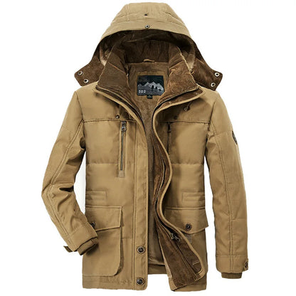 Men's winter jacket - hooded parkas with many pockets, warm & casual