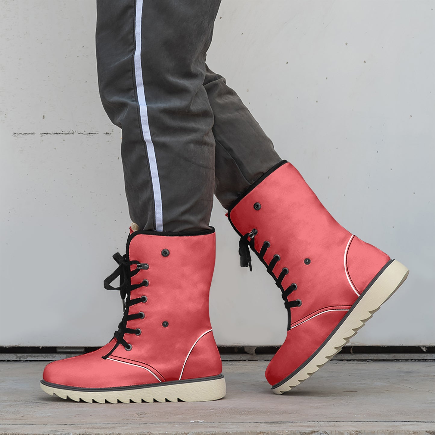 Alizarinrote Chic Boots mit Plüschfutter Boots JLR Design