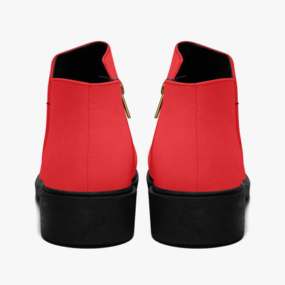 Alizarinrote elegante Reißverschluss-Stiefeletten Stiefeletten JLR Design