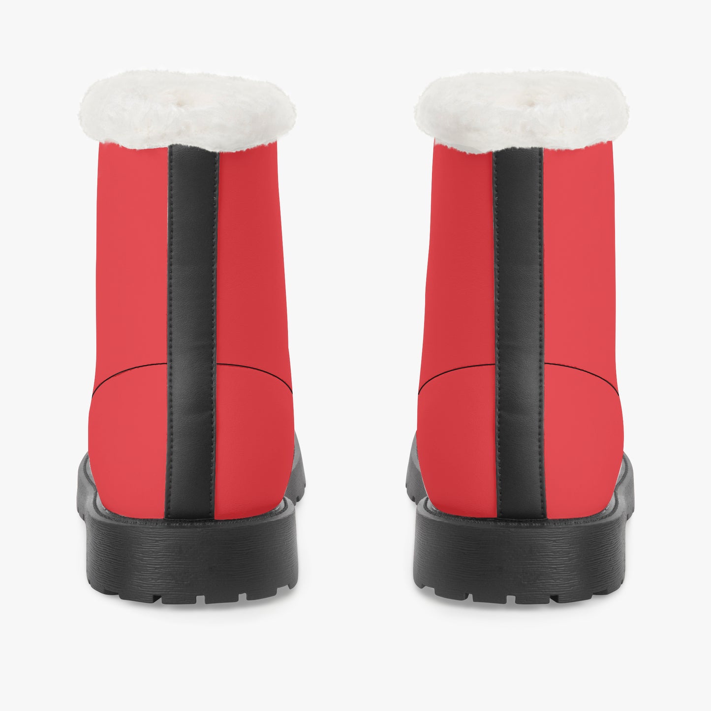 Alizarinrote Faux Fur Leder Boots Boots JLR Design