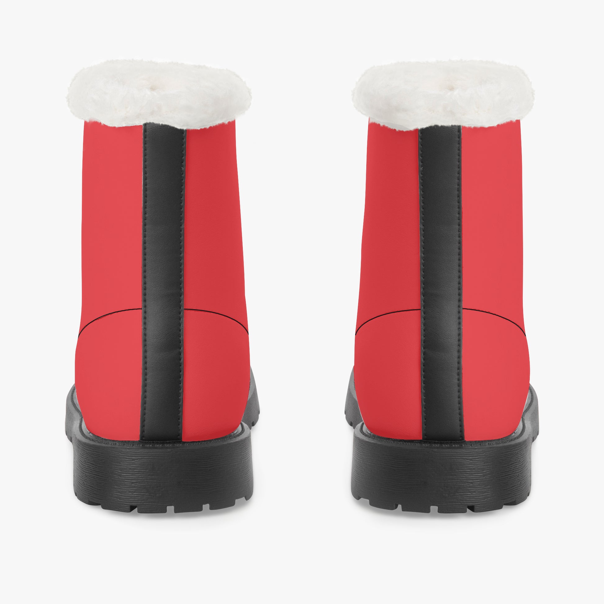 Alizarinrote Faux Fur Leder Boots Boots JLR Design