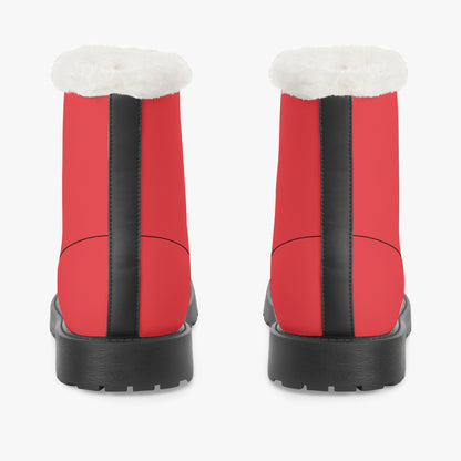 Alizarinrote Faux Fur Leder Boots Boots JLR Design