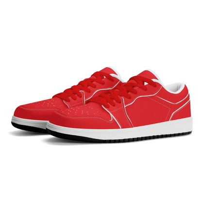 alizarinrote-low-top-leder-sneaker-fur-damen-sneaker-jlr-design-78165 - JLR Design