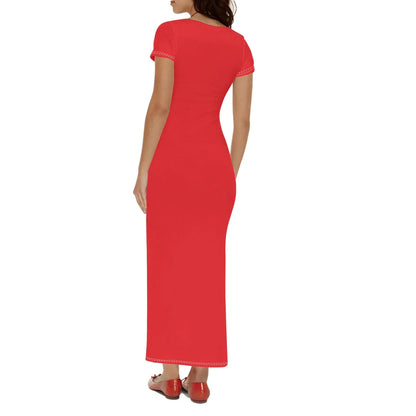 alizarinrotes-short-sleeve-long-dress-long-dress-jlr-design-37960 - JLR Design