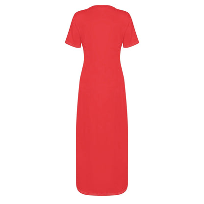alizarinrotes-short-sleeve-long-dress-long-dress-jlr-design-70187 - JLR Design