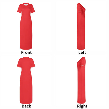 alizarinrotes-short-sleeve-long-dress-long-dress-jlr-design-91400 - JLR Design