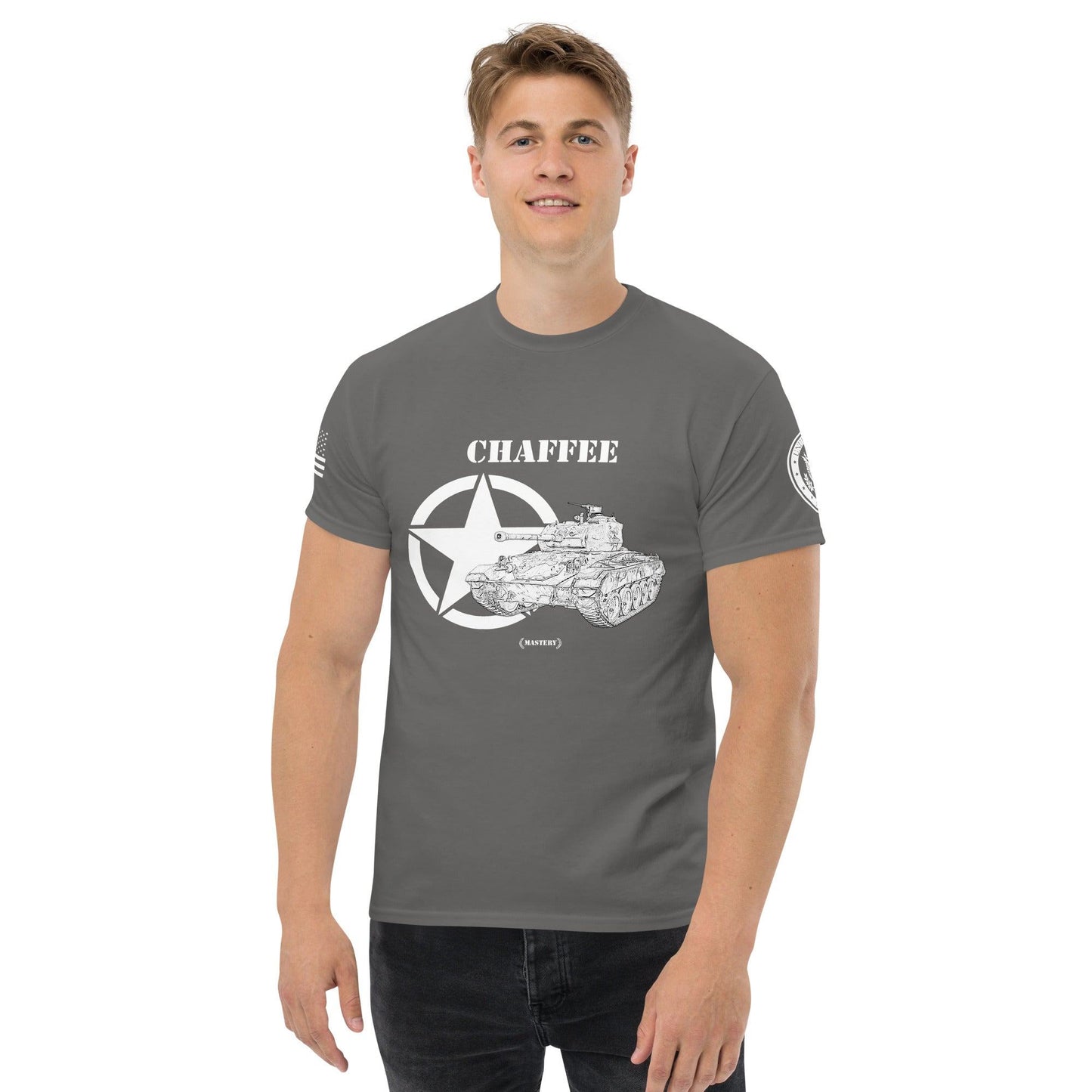 Amerikanischer leichter Panzer Chaffee Mastery T-Shirt sw T-Shirt 29.99 Chaffee, Herren, Mastery, Panzer, T-Shirt, Tanks, Thunder, War, World JLR Design