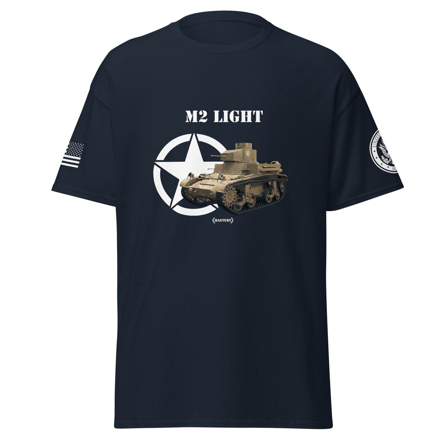 Amerikanischer leichter Panzer M2 Light Mastery T-Shirt T-Shirt 33.99 Amerikanischer, Herren, leichter, Light, M2, Panzer, T-Shirt, Tanks, Thunder, War, World JLR Design