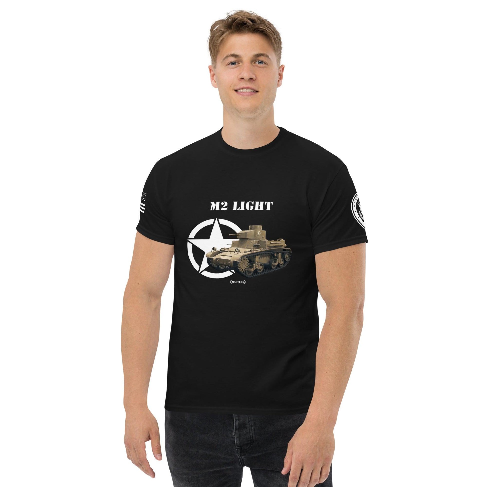 Amerikanischer leichter Panzer M2 Light Mastery T-Shirt T-Shirt 33.99 Amerikanischer, Herren, leichter, Light, M2, Panzer, T-Shirt, Tanks, Thunder, War, World JLR Design