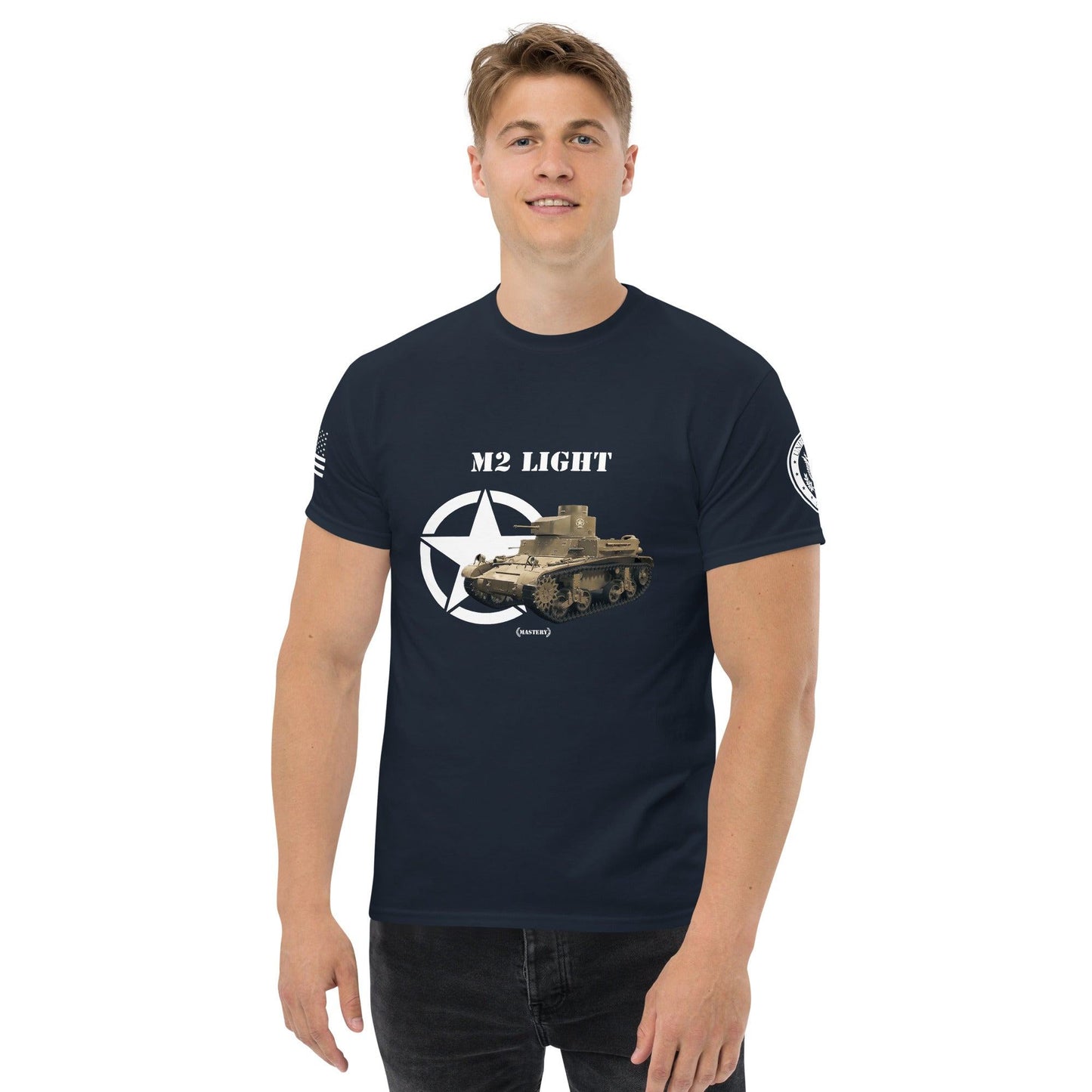 Amerikanischer leichter Panzer M2 Light Mastery T-Shirt T-Shirt 33.99 Amerikanischer, Herren, leichter, Light, M2, Panzer, T-Shirt, Tanks, Thunder, War, World JLR Design