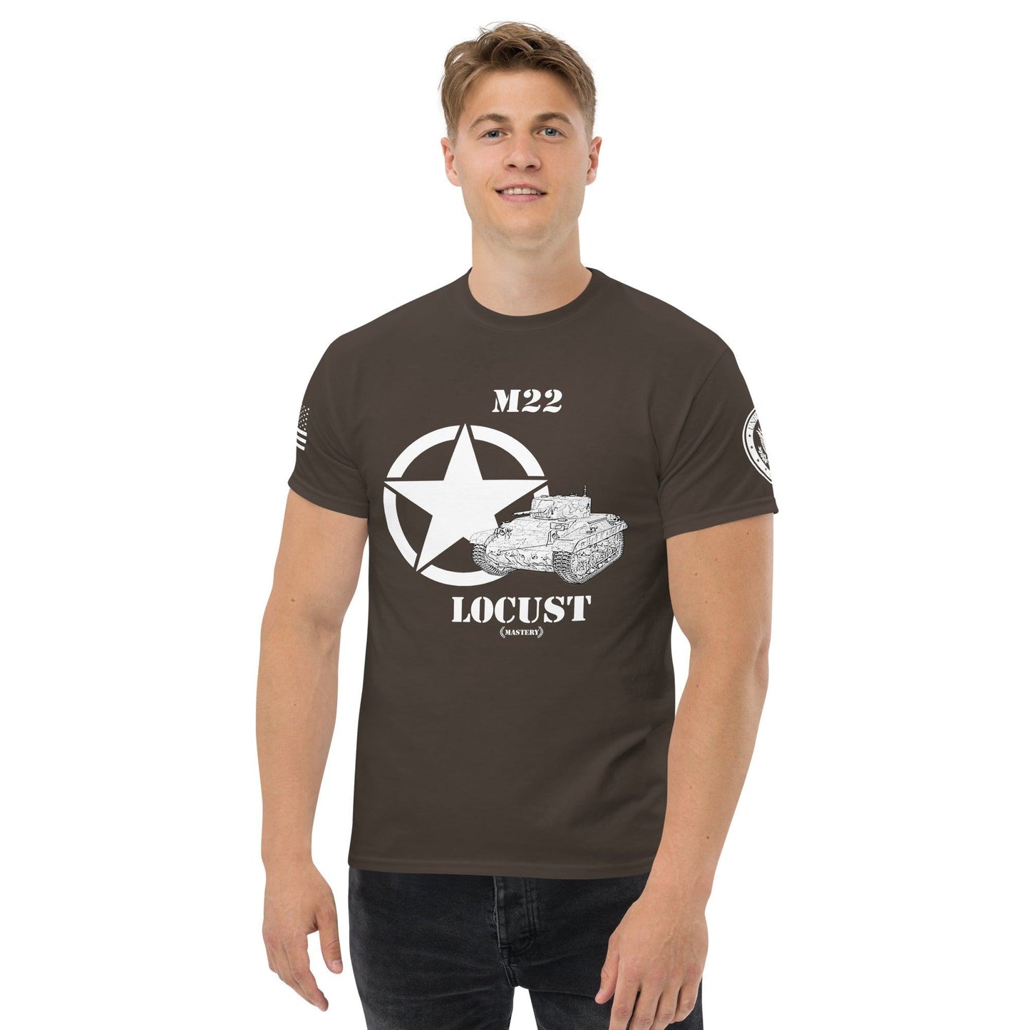 Amerikanischer leichter Panzer M22 Locust Mastery T-Shirt sw T-Shirt 29.99 Amerikanischer, Herren, leichter, Locust, M22, Mastery, Panzer, sw, T-Shirt, Tanks, Thunder, War, World JLR Design