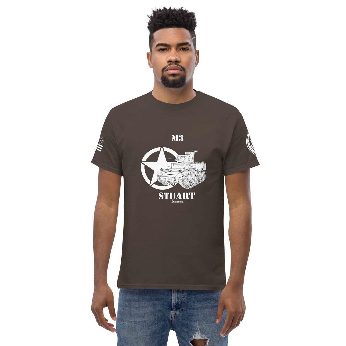 Amerikanischer leichter Panzer M3 Stuart Mastery T-Shirt sw T-Shirt 29.99 Amerikanisch, Herren, M3.Stuart, Panzer, sw, T-Shirt, Tanks, Thunder, War, World JLR Design