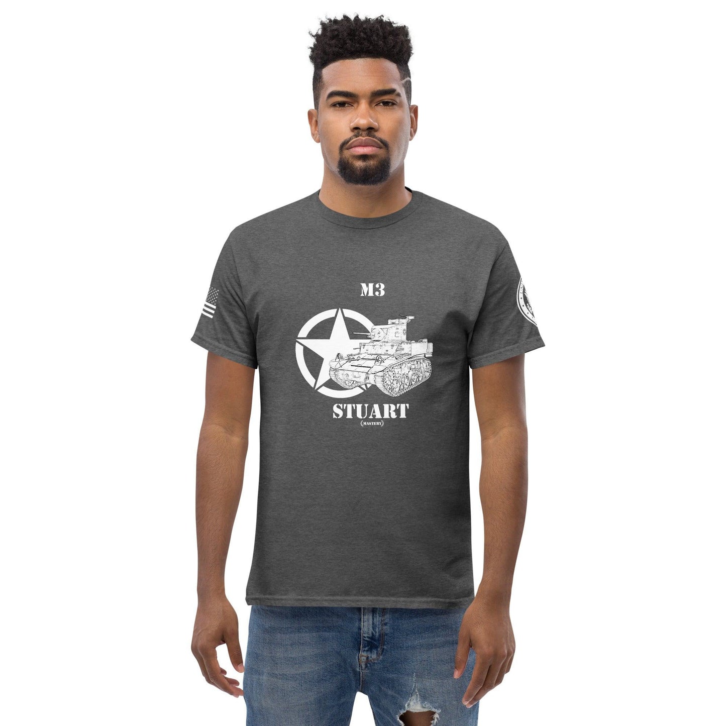 Amerikanischer leichter Panzer M3 Stuart Mastery T-Shirt sw T-Shirt 29.99 Amerikanisch, Herren, M3.Stuart, Panzer, sw, T-Shirt, Tanks, Thunder, War, World JLR Design