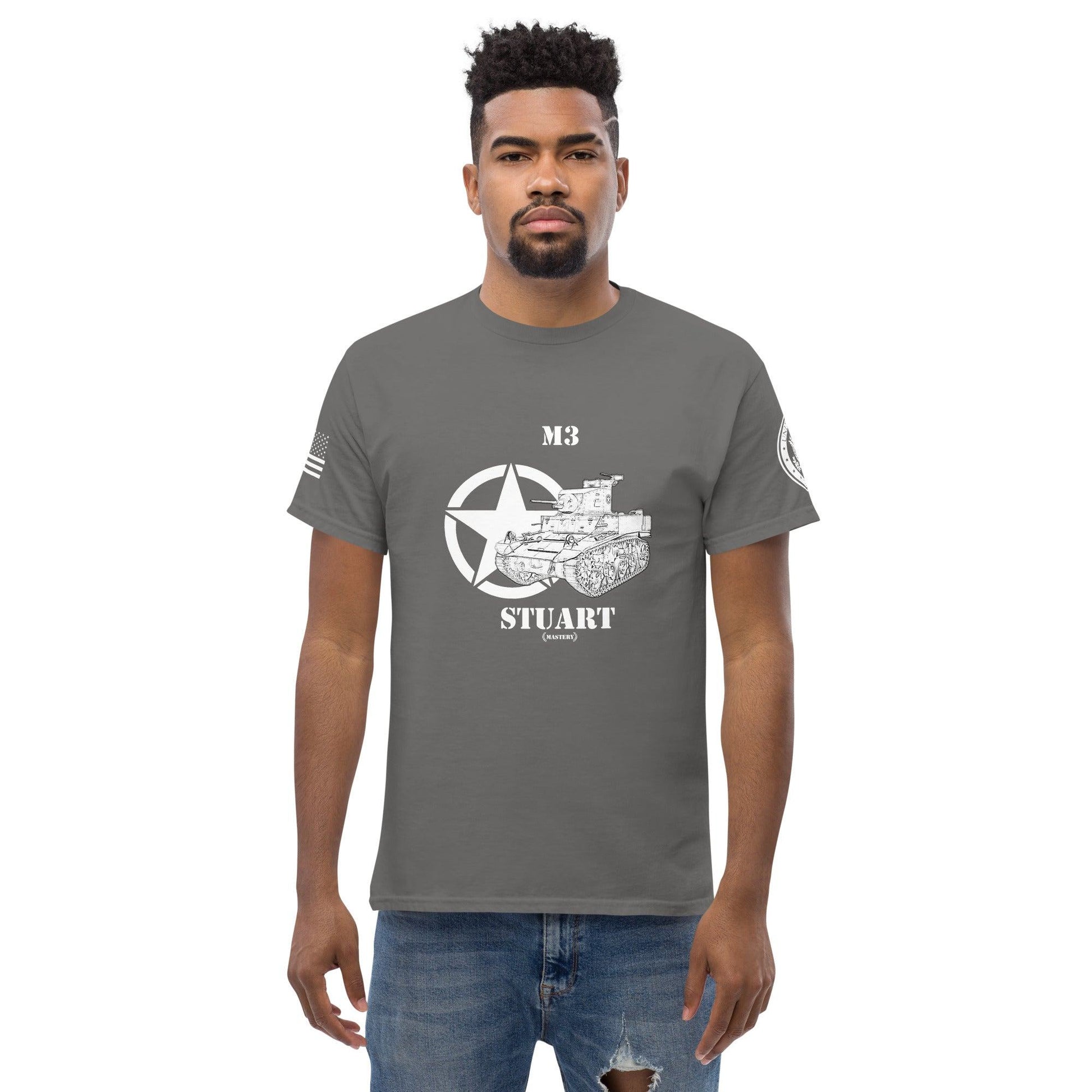 Amerikanischer leichter Panzer M3 Stuart Mastery T-Shirt sw T-Shirt 29.99 Amerikanisch, Herren, M3.Stuart, Panzer, sw, T-Shirt, Tanks, Thunder, War, World JLR Design