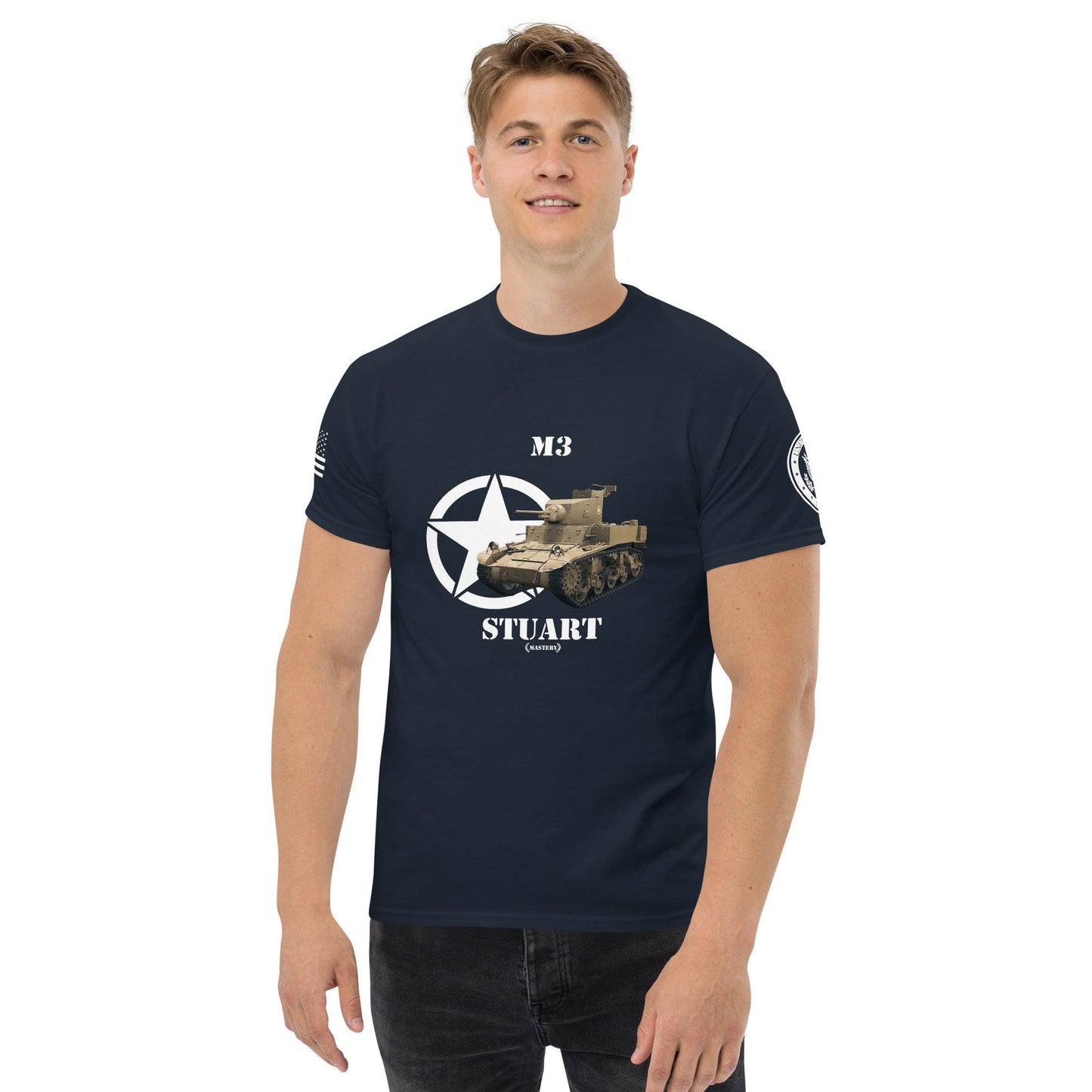 Amerikanischer leichter Panzer M3 Stuart Mastery T-Shirt T-Shirt 33.99 Herren, M3, Stuart, T-Shirt, Tanks, Thunder, War, World JLR Design