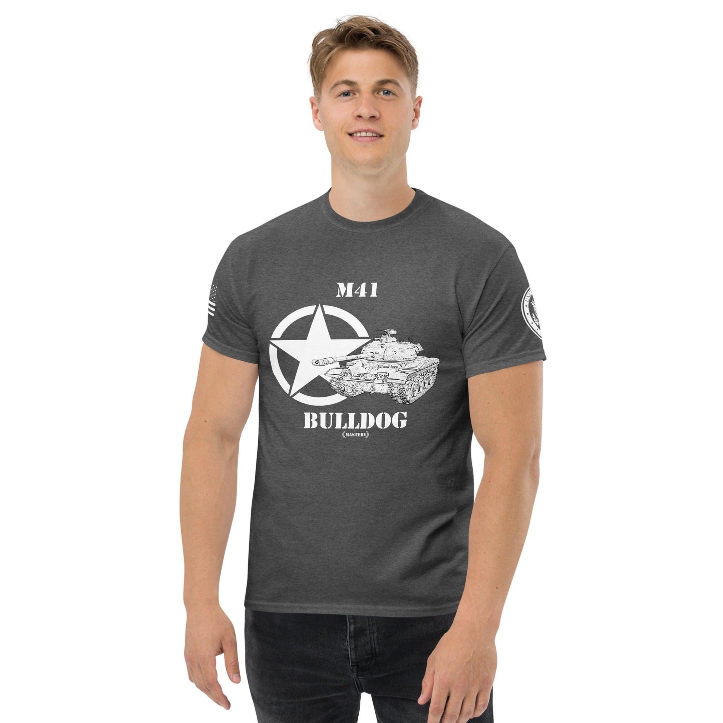 Amerikanischer leichter Panzer M41 Bulldog Mastery T-Shirt sw T-Shirt 29.99 Bulldog, Herren, leichter, M41, Panzer, sw, T-Shirt, Tanks, Thunder, War, World JLR Design