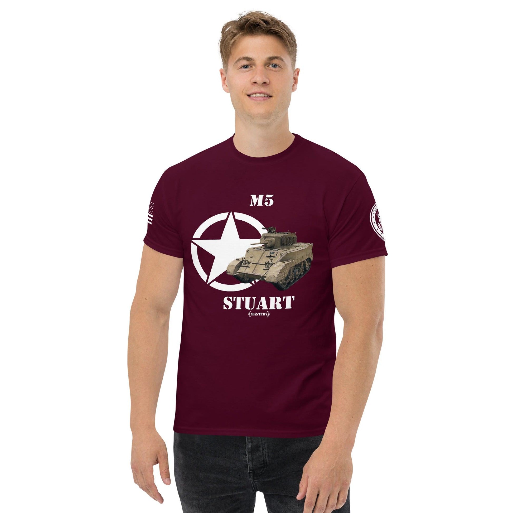 Amerikanischer leichter Panzer M5 Stuart Mastery T-Shirt T-Shirt 33.99 Amerikanisch, Herren, M5, Panzer, Stuart, T-Shirt, Tanks, Thunder, War, World JLR Design