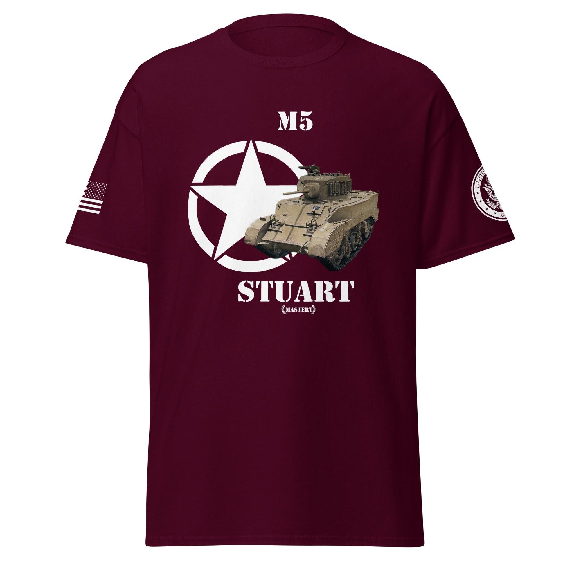 Amerikanischer leichter Panzer M5 Stuart Mastery T-Shirt T-Shirt 33.99 Amerikanisch, Herren, M5, Panzer, Stuart, T-Shirt, Tanks, Thunder, War, World JLR Design