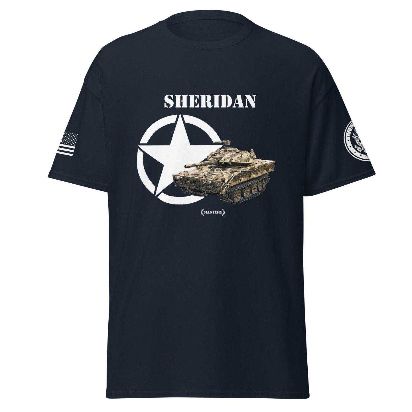 Amerikanischer leichter Panzer Sheridan Mastery T-Shirt T-Shirt 33.99 Amerikanischer, Herren, leichter, Mastery, Panzer, Sheridan, T-Shirt, Tanks, Thunder, War, World JLR Design