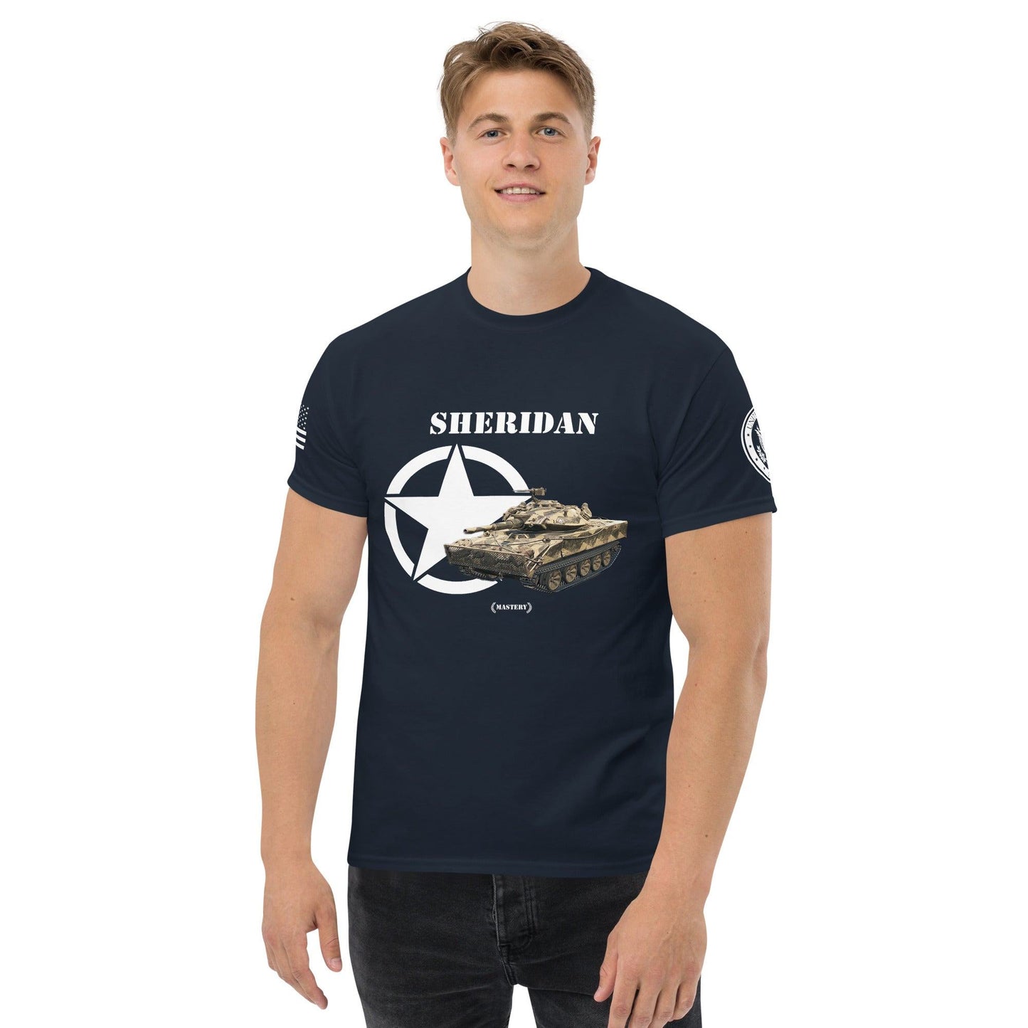 Amerikanischer leichter Panzer Sheridan Mastery T-Shirt T-Shirt 33.99 Amerikanischer, Herren, leichter, Mastery, Panzer, Sheridan, T-Shirt, Tanks, Thunder, War, World JLR Design