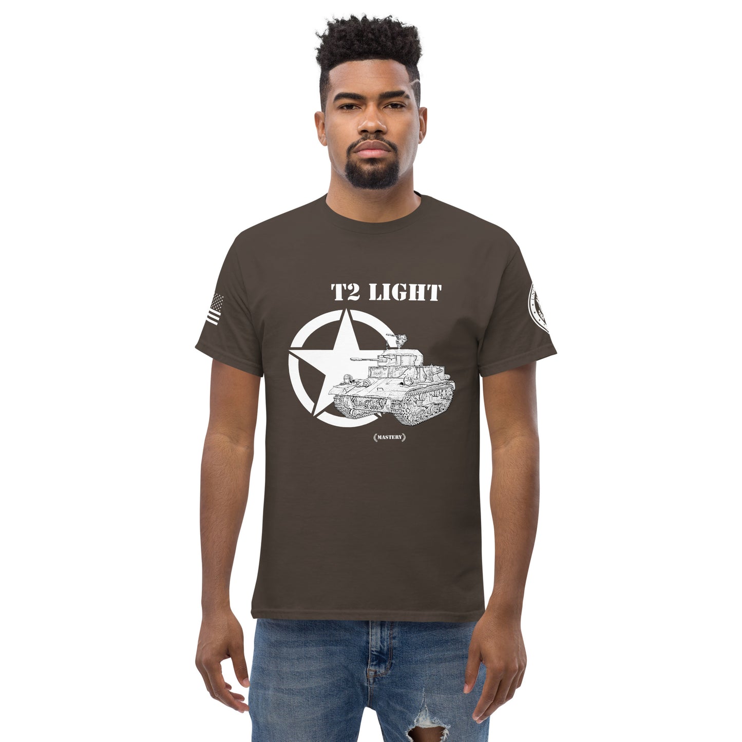 Amerikanischer leichter Panzer T2 Light Mastery T-Shirt sw T-Shirt 29.99 Amerikanischer, Herren, leichter, Light, Panzer, sw, T-Shirt, T2, Tanks, Thunder, War, World JLR Design