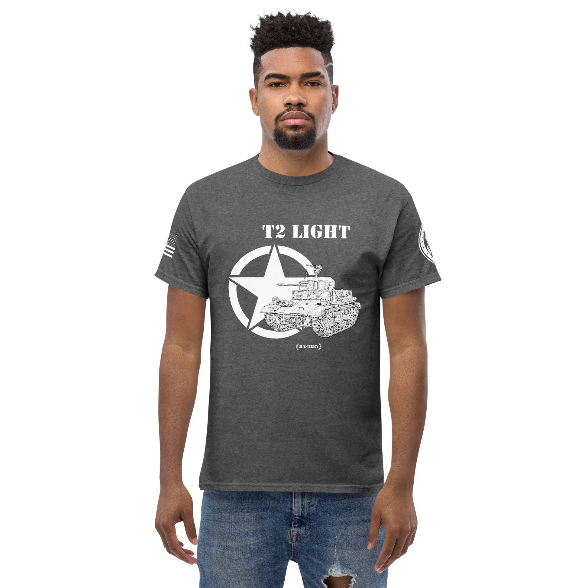 Amerikanischer leichter Panzer T2 Light Mastery T-Shirt sw T-Shirt 29.99 Amerikanischer, Herren, leichter, Light, Panzer, sw, T-Shirt, T2, Tanks, Thunder, War, World JLR Design