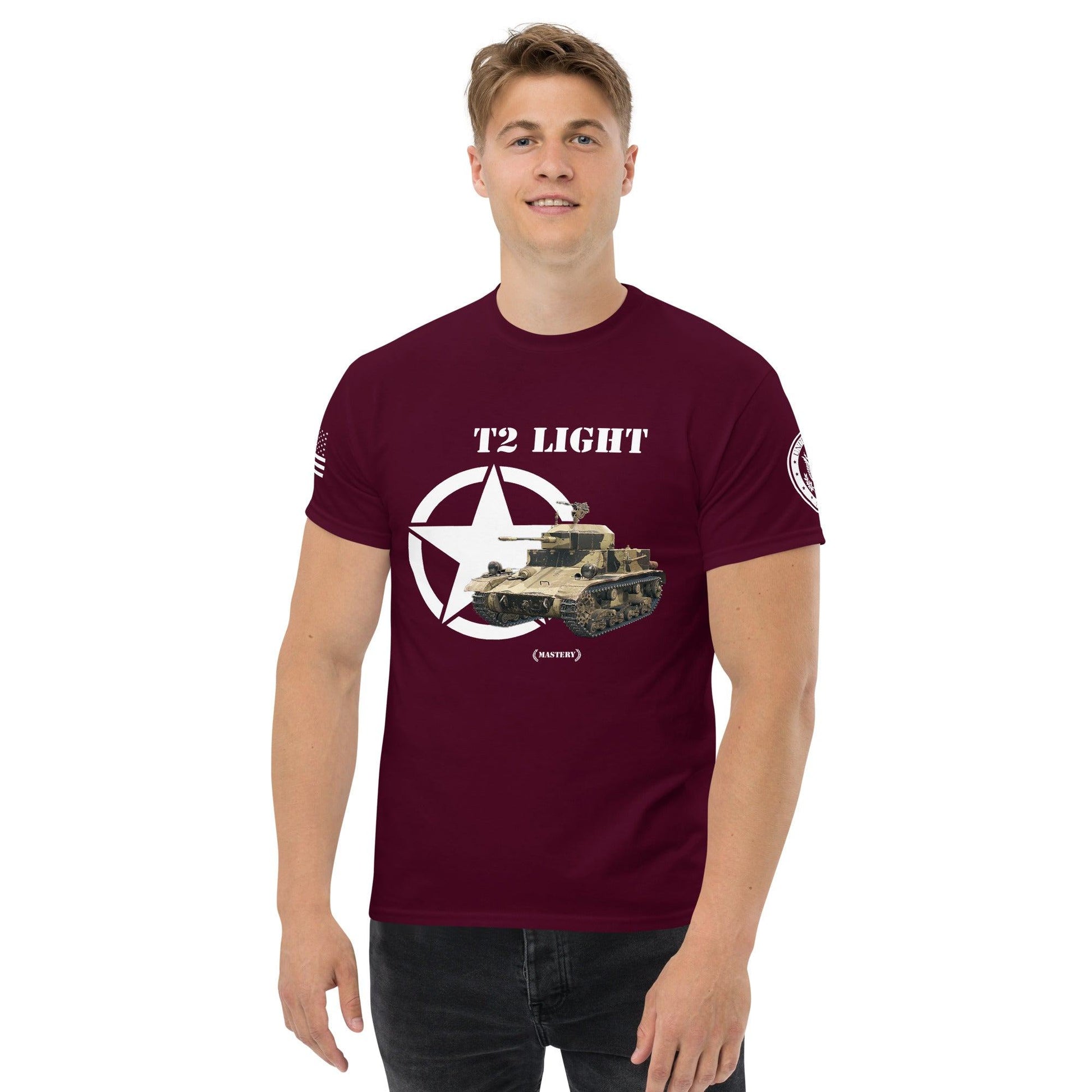 Amerikanischer leichter Panzer T2 Light Mastery T-Shirt T-Shirt 33.99 Amerikanischer, Herren, leichter, Light, Mastery, Panzer, T-Shirt, T2, Tanks, Thunder, War, World JLR Design