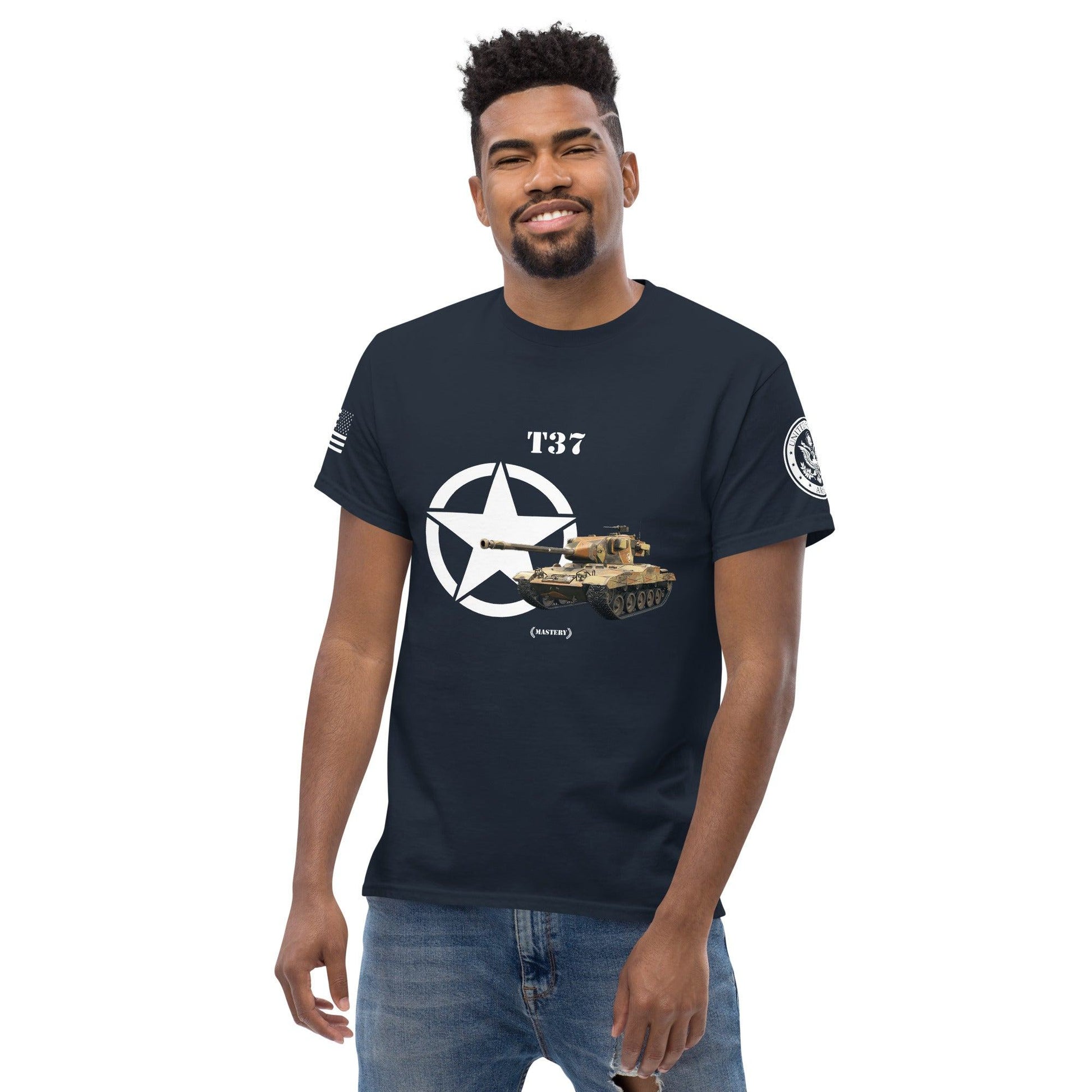 Amerikanischer leichter Panzer T37 Mastery T-Shirt T-Shirt 33.99 Herren, leichter, Mastery, Panzer, T-Shirts, T37, Tanks, Thunder, War, World JLR Design