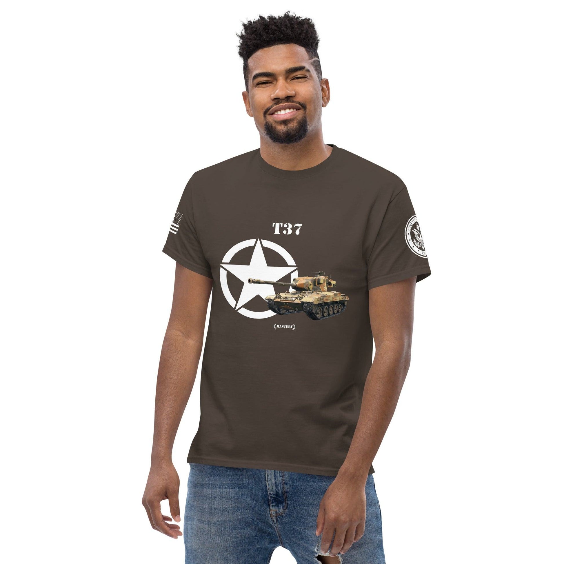 Amerikanischer leichter Panzer T37 Mastery T-Shirt T-Shirt 33.99 Herren, leichter, Mastery, Panzer, T-Shirts, T37, Tanks, Thunder, War, World JLR Design