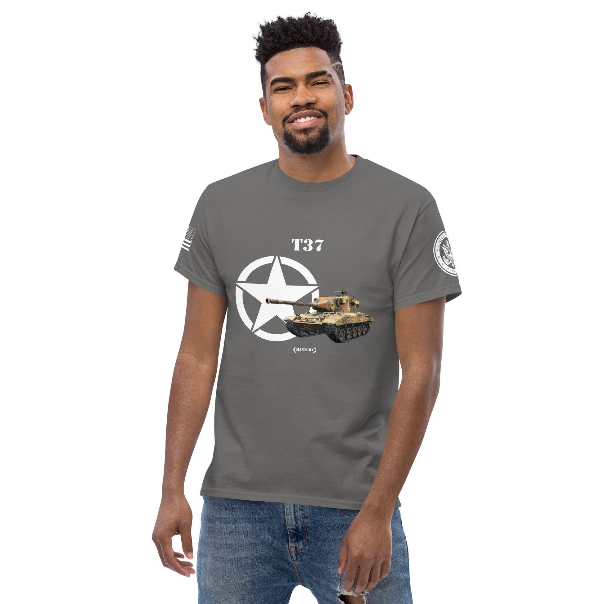 Amerikanischer leichter Panzer T37 Mastery T-Shirt T-Shirt 33.99 Herren, leichter, Mastery, Panzer, T-Shirts, T37, Tanks, Thunder, War, World JLR Design