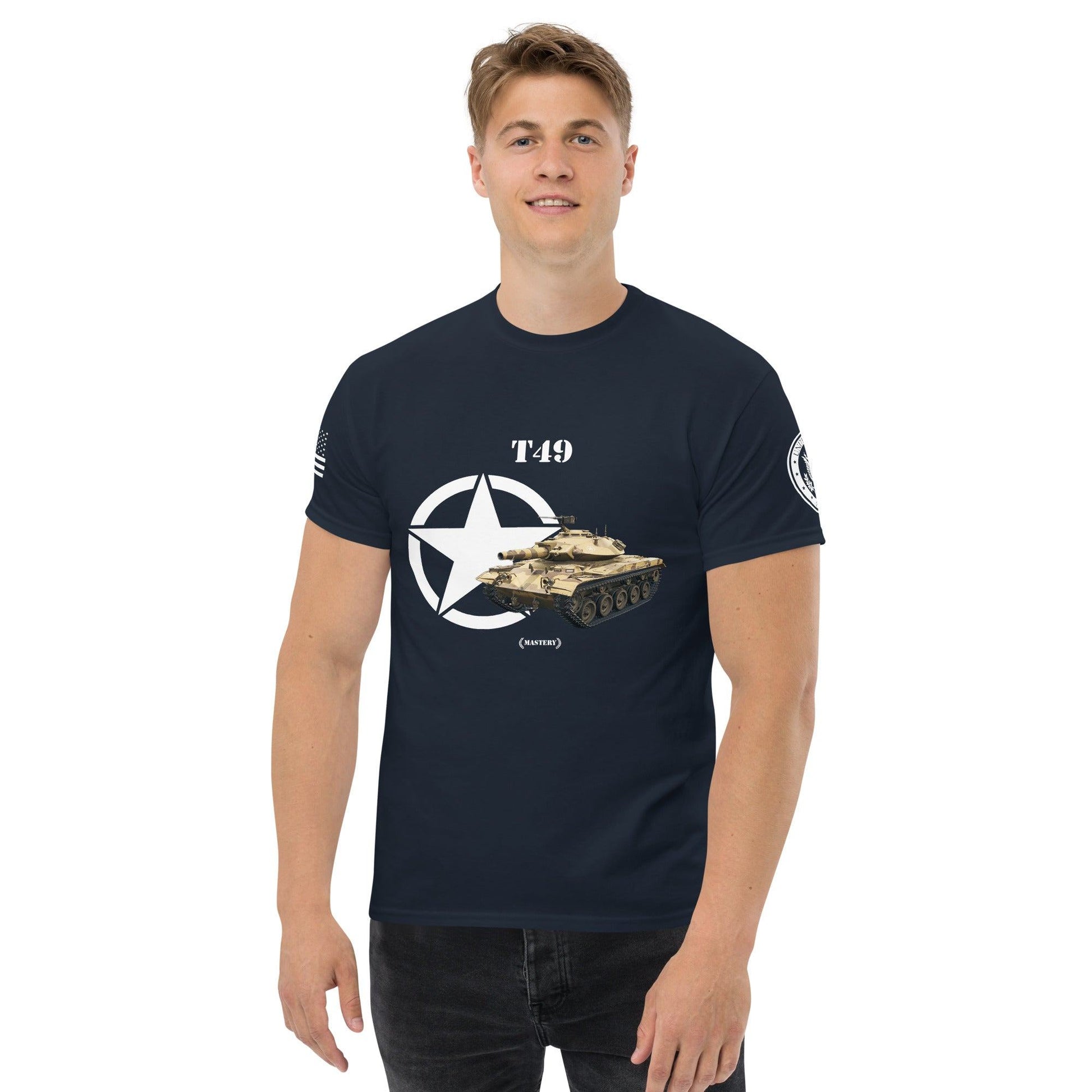 Amerikanischer leichter Panzer T49 Mastery T-Shirt T-Shirt 33.99 Amerikanischer, Herren, leichter, Mastery, Panzer, T-Shirt, T49, Tanks, Thunder, War, World JLR Design