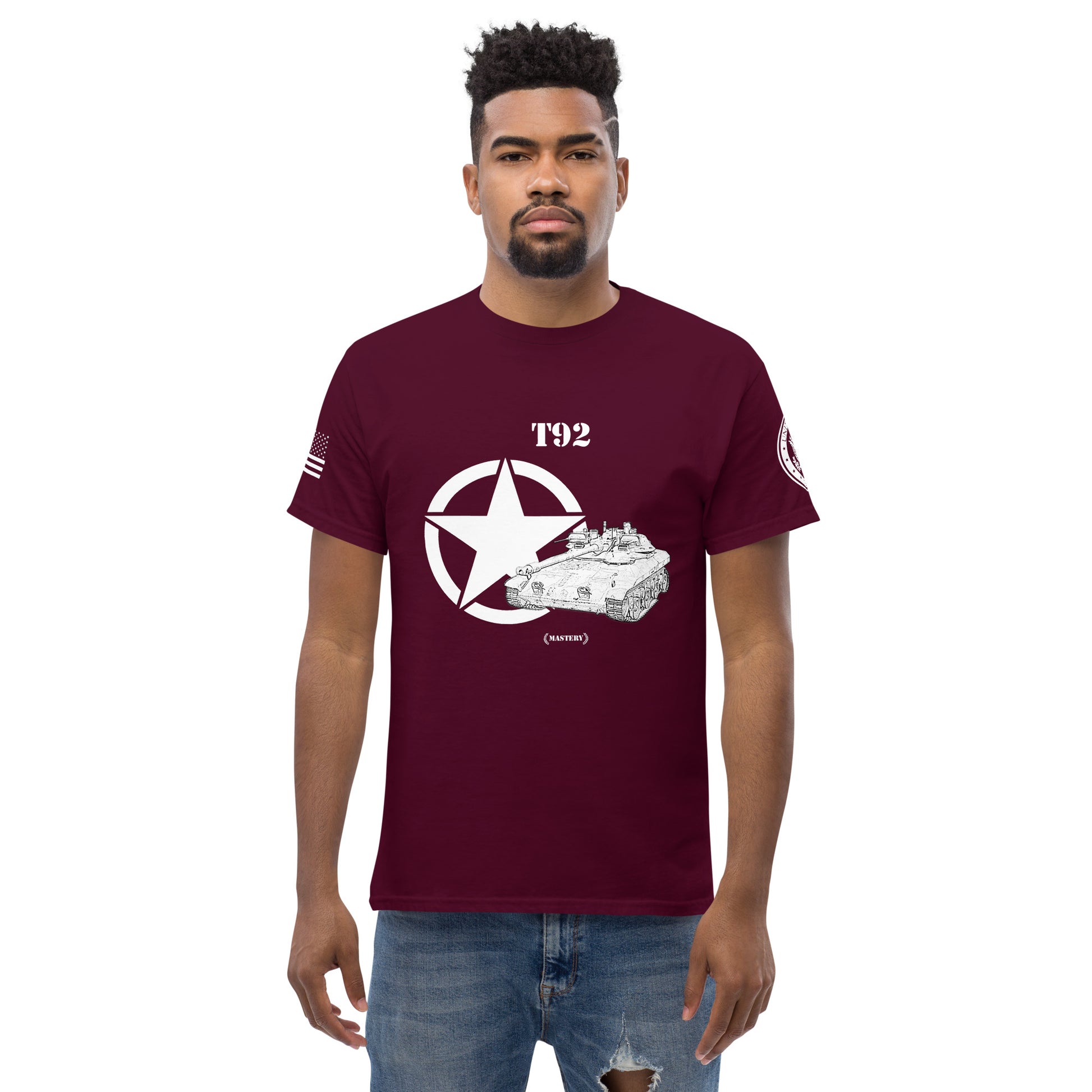 Amerikanischer leichter Panzer T92 Mastery T-Shirt sw T-Shirt 29.99 Amerikanischer, Herren, leichter, Mastery, Panzer, sw, T-Shirt, T92, Tanks, Thunder, War, World JLR Design