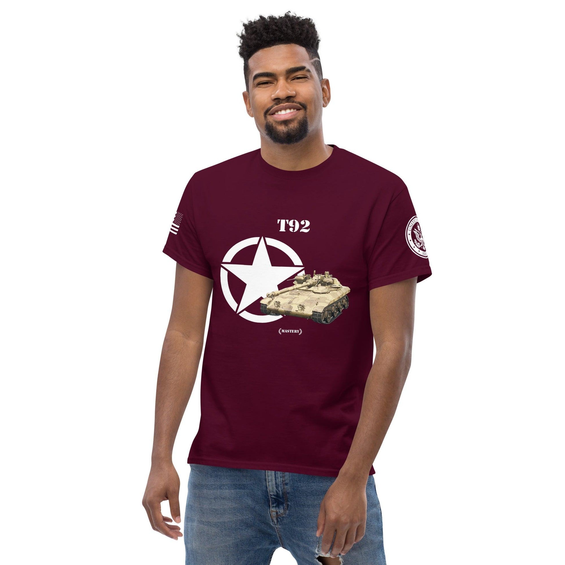 Amerikanischer leichter Panzer T92 Mastery T-Shirt T-Shirt 33.99 Amerikanischer, Herren, leichter, Mastery, Panzer, T-Shirt, T92, Tanks, Thunder, War, World JLR Design