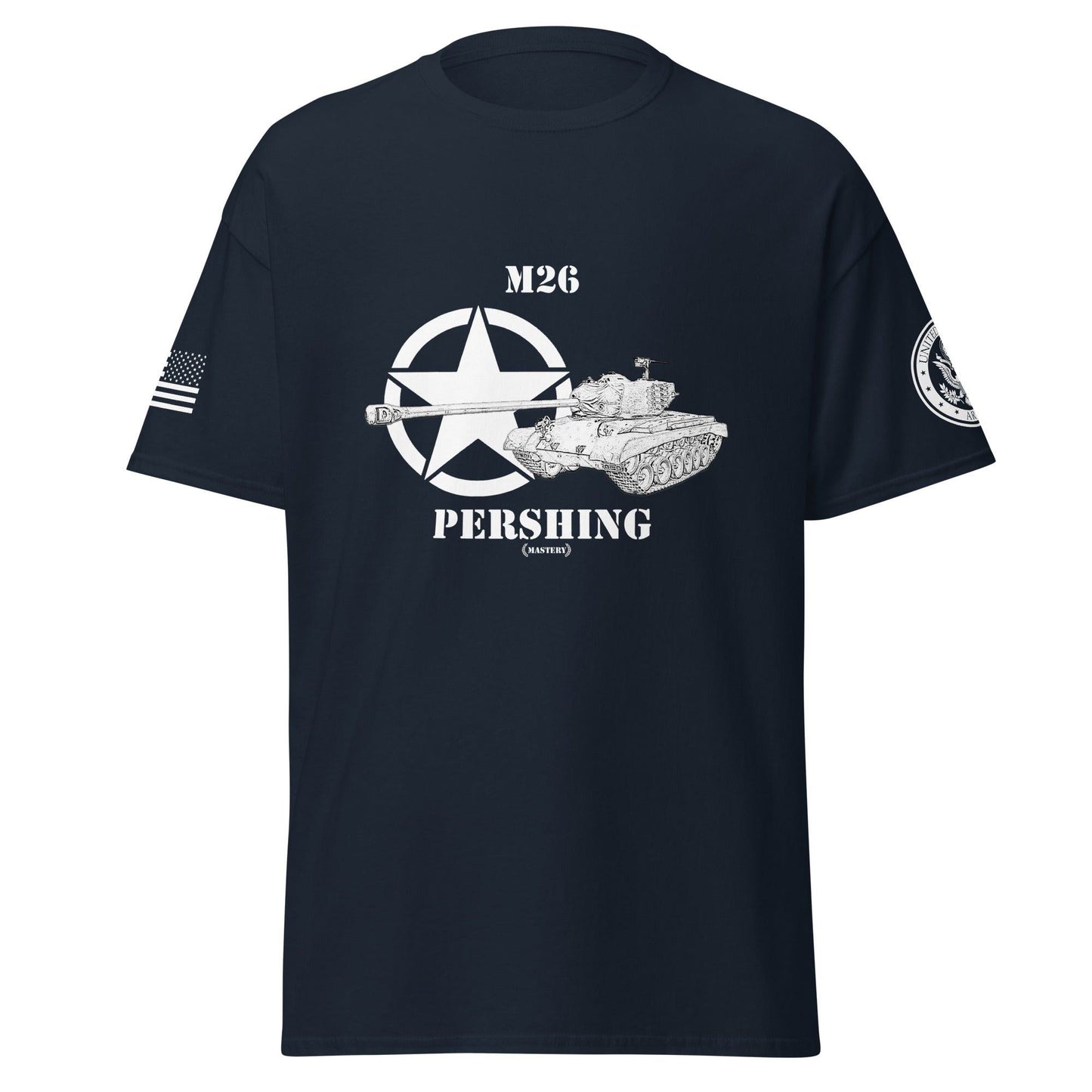 Amerikanischer mittlerer Panzer M26 Pershing Mastery T-Shirt sw T-Shirt 29.99 Herren, M26, Mastery, mittlerer, Panzer, Pershing, sw, T-Shirt, Tanks, Thunder, War, World JLR Design