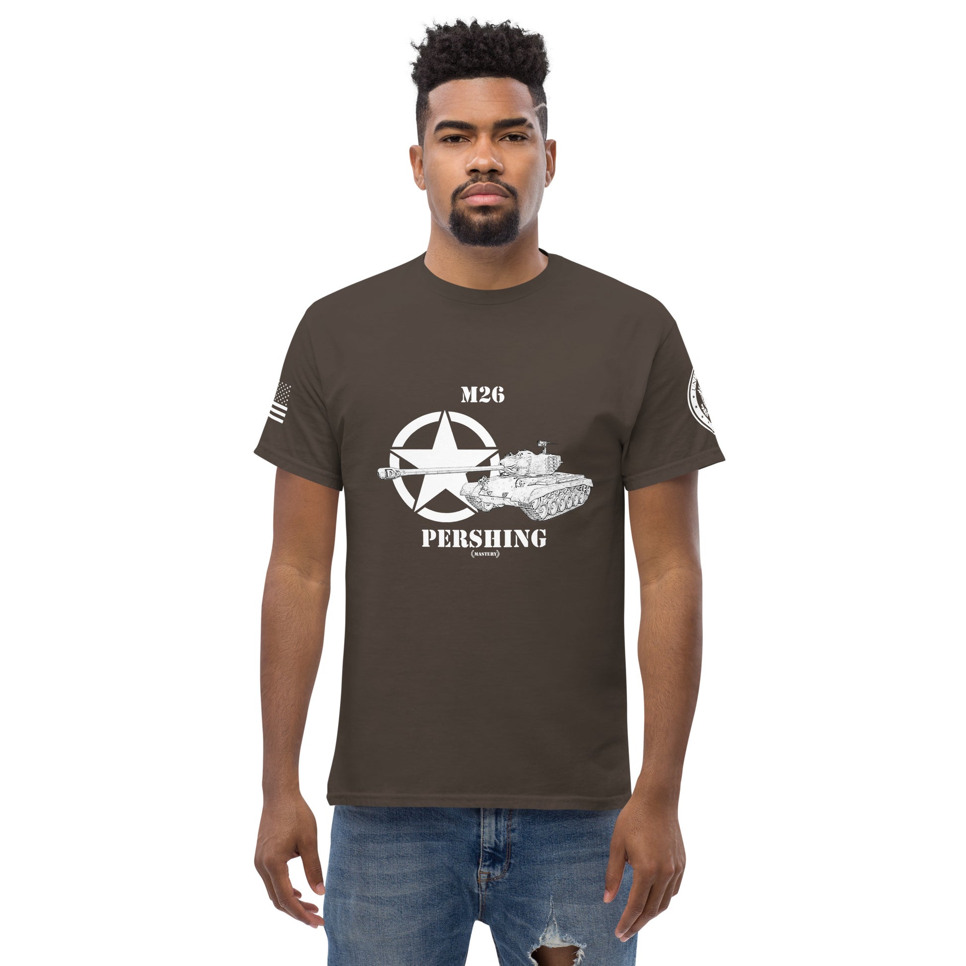 Amerikanischer mittlerer Panzer M26 Pershing Mastery T-Shirt sw T-Shirt 29.99 Herren, M26, Mastery, mittlerer, Panzer, Pershing, sw, T-Shirt, Tanks, Thunder, War, World JLR Design