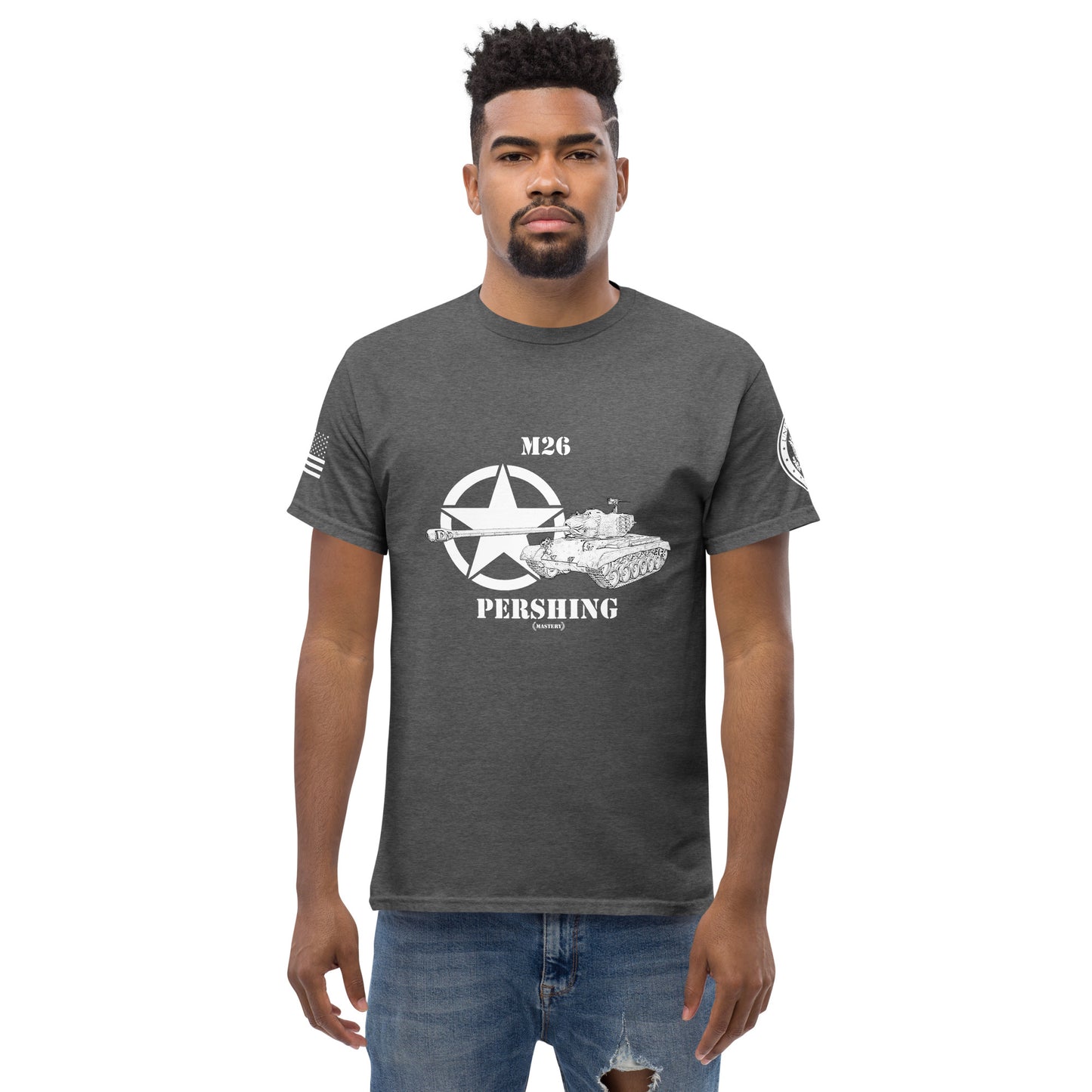 Amerikanischer mittlerer Panzer M26 Pershing Mastery T-Shirt sw T-Shirt 29.99 Herren, M26, Mastery, mittlerer, Panzer, Pershing, sw, T-Shirt, Tanks, Thunder, War, World JLR Design