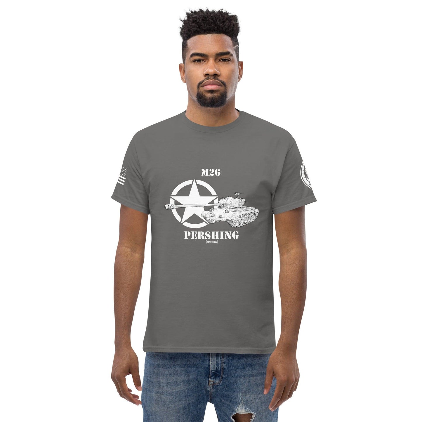 Amerikanischer mittlerer Panzer M26 Pershing Mastery T-Shirt sw T-Shirt 29.99 Herren, M26, Mastery, mittlerer, Panzer, Pershing, sw, T-Shirt, Tanks, Thunder, War, World JLR Design