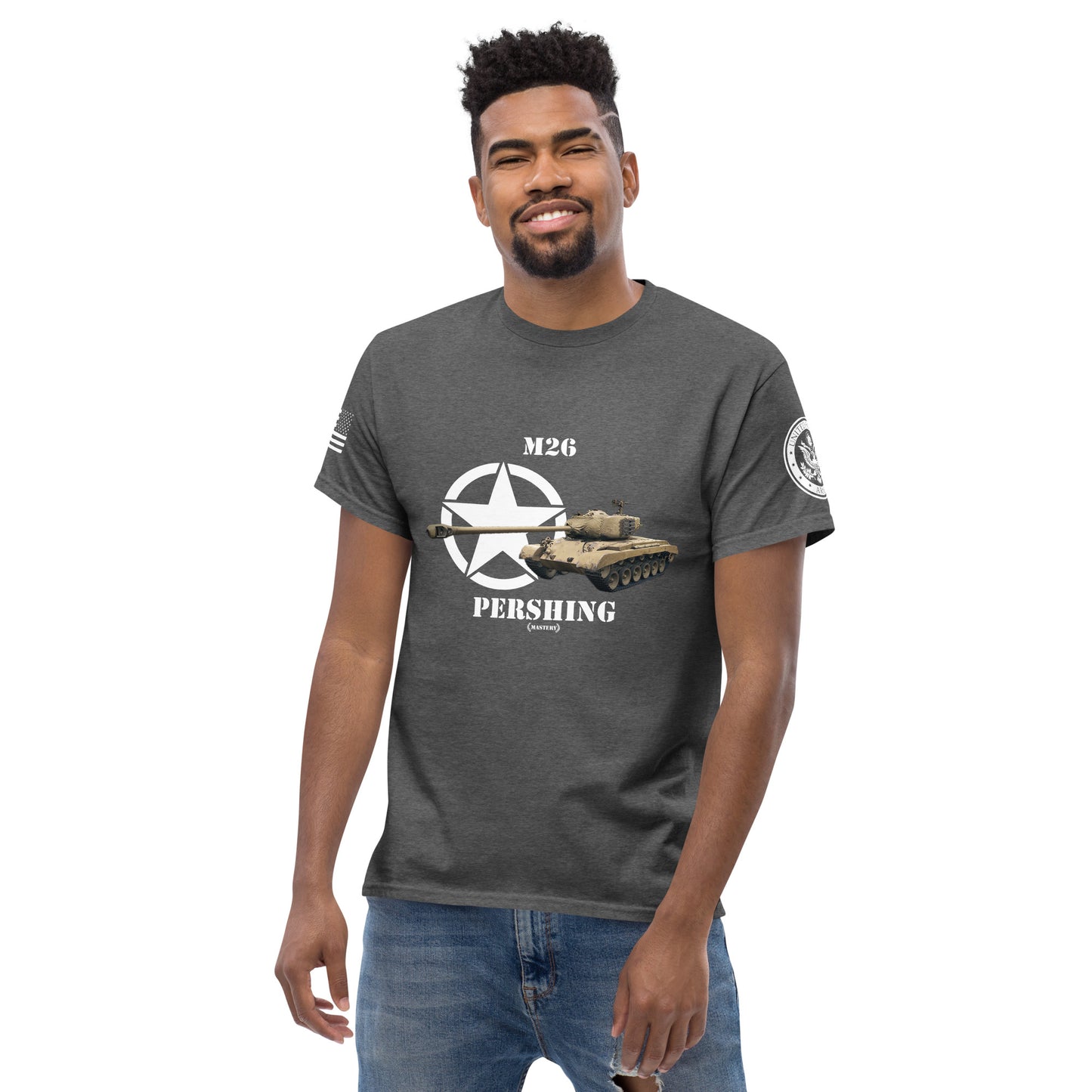 Amerikanischer mittlerer Panzer M26 Pershing Mastery T-Shirt T-Shirt 33.99 Amerikanischer, Herren, M26, Mastery, mittlerer, Panzer, Pershing, T-Shirt, Tanks, Thunder, War JLR Design