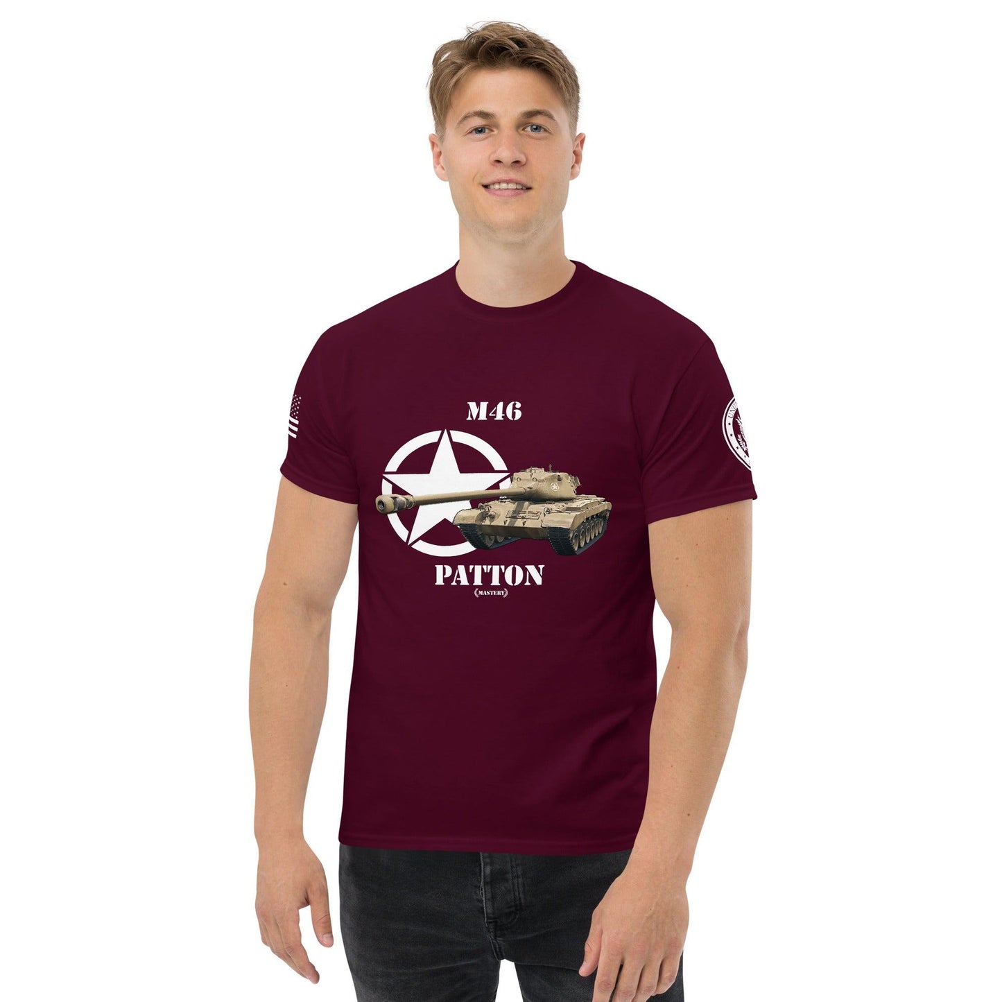 Amerikanischer mittlerer Panzer M46 Patton Mastery T-Shirt T-Shirt 33.99 Amerikanischer, Herren, M46, Mastery, Panzer, Patton, T-Shirt, Tanks, Thunder, War, World JLR Design