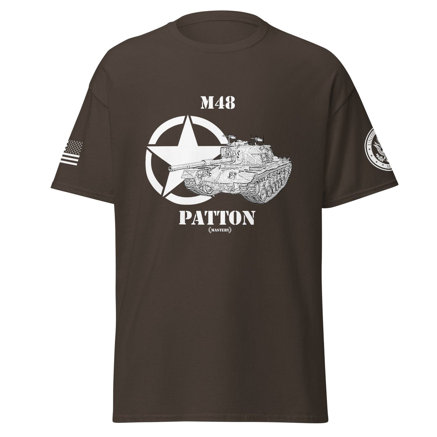 Amerikanischer mittlerer Panzer M48 Patton Mastery T-Shirt sw T-Shirt 29.99 Amerikanischer, Herren, M48, Mastery, mittlerer, Panzer, Patton, sw, T-Shirt, Tanks, Thunder, War, World JLR Design