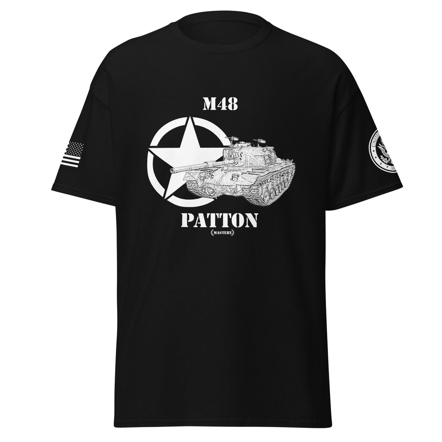 Amerikanischer mittlerer Panzer M48 Patton Mastery T-Shirt sw T-Shirt 29.99 Amerikanischer, Herren, M48, Mastery, mittlerer, Panzer, Patton, sw, T-Shirt, Tanks, Thunder, War, World JLR Design