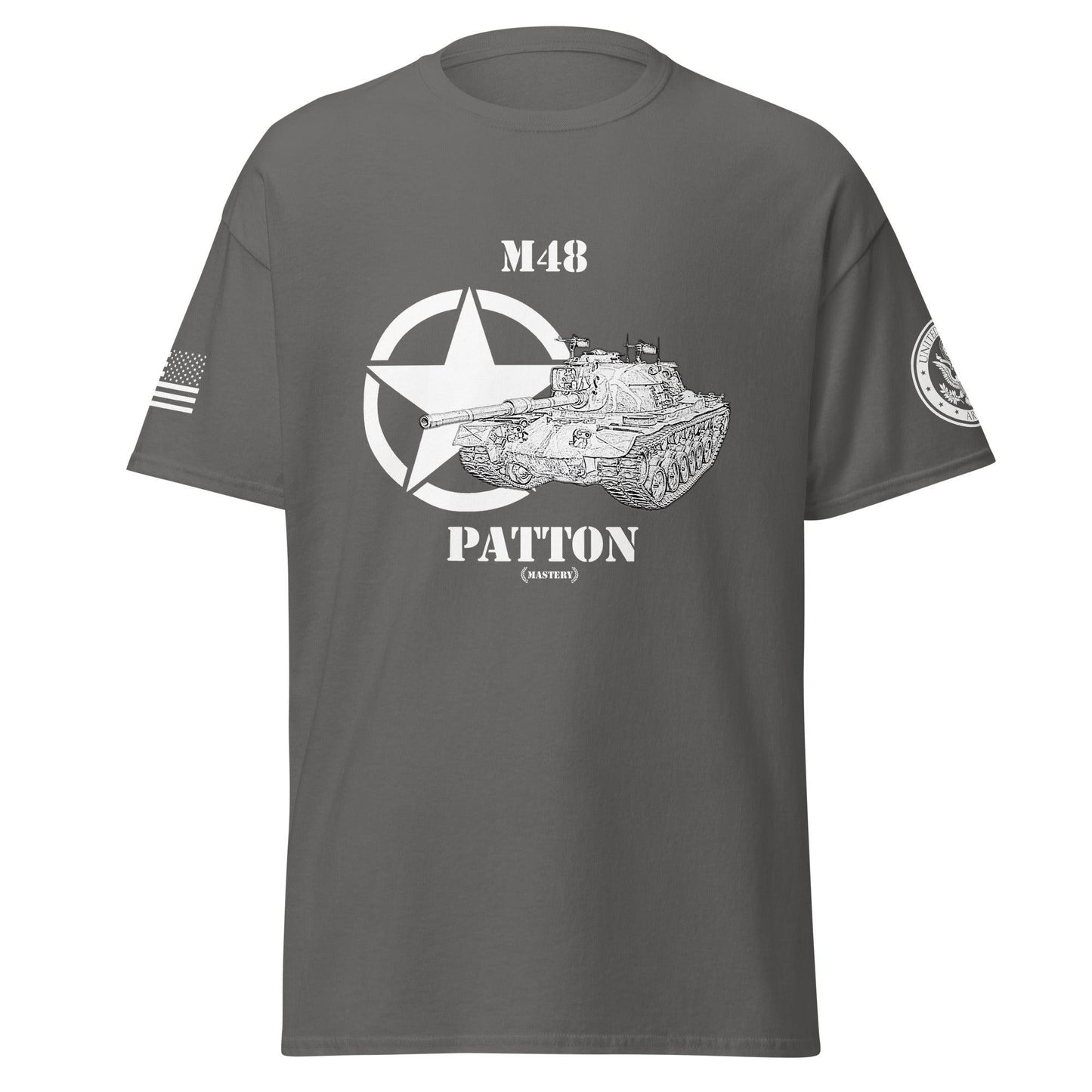 Amerikanischer mittlerer Panzer M48 Patton Mastery T-Shirt sw T-Shirt 29.99 Amerikanischer, Herren, M48, Mastery, mittlerer, Panzer, Patton, sw, T-Shirt, Tanks, Thunder, War, World JLR Design