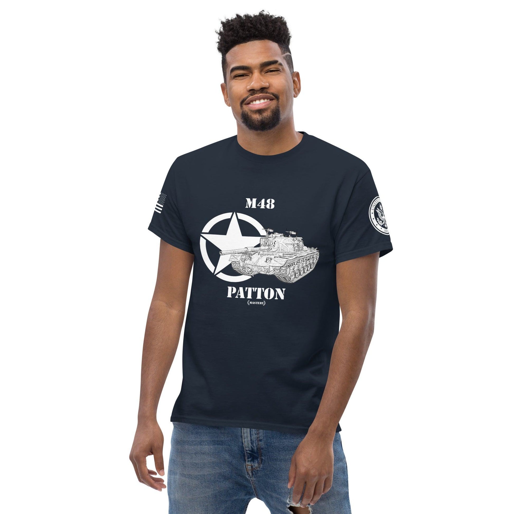 Amerikanischer mittlerer Panzer M48 Patton Mastery T-Shirt sw T-Shirt 29.99 Amerikanischer, Herren, M48, Mastery, mittlerer, Panzer, Patton, sw, T-Shirt, Tanks, Thunder, War, World JLR Design