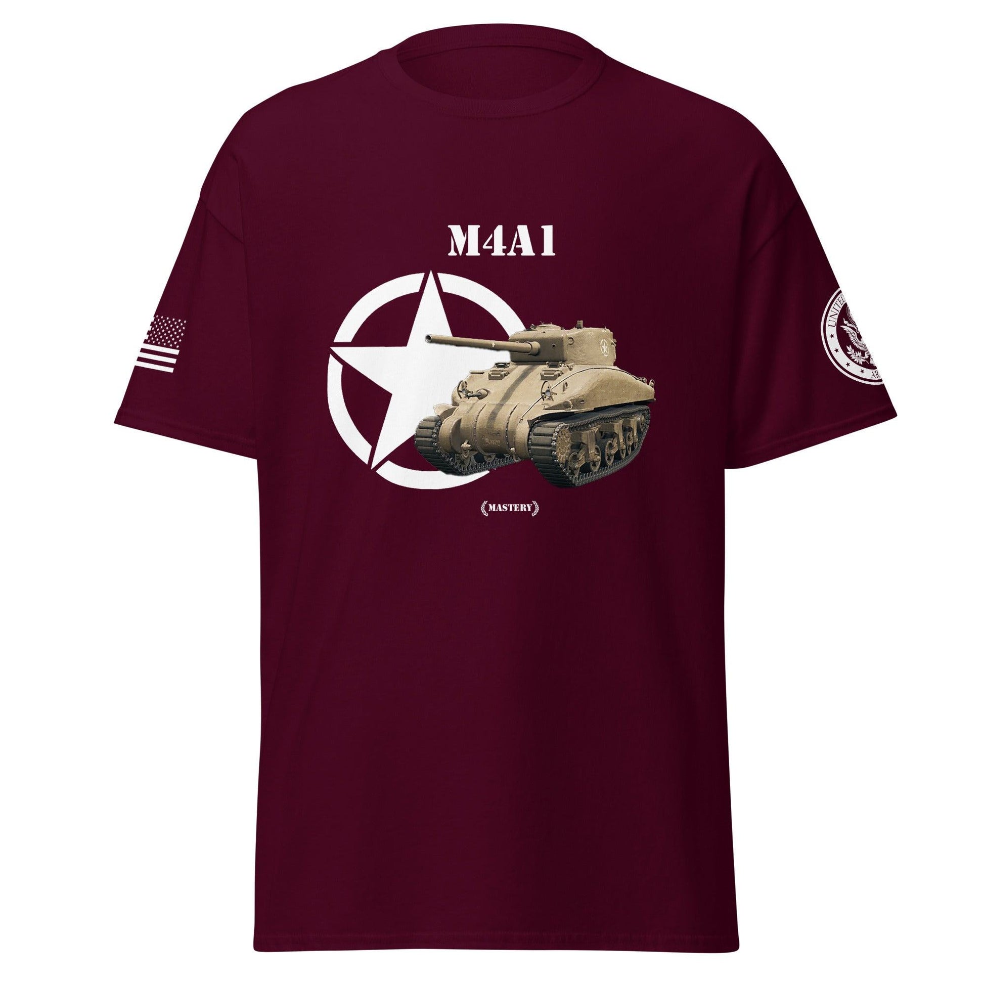 Amerikanischer mittlerer Panzer M4A1 Mastery T-Shirt T-Shirt 33.99 Herren, M4A1, Mastery, Panzer, T-Shirt, Tanks, Thunder, War, World JLR Design