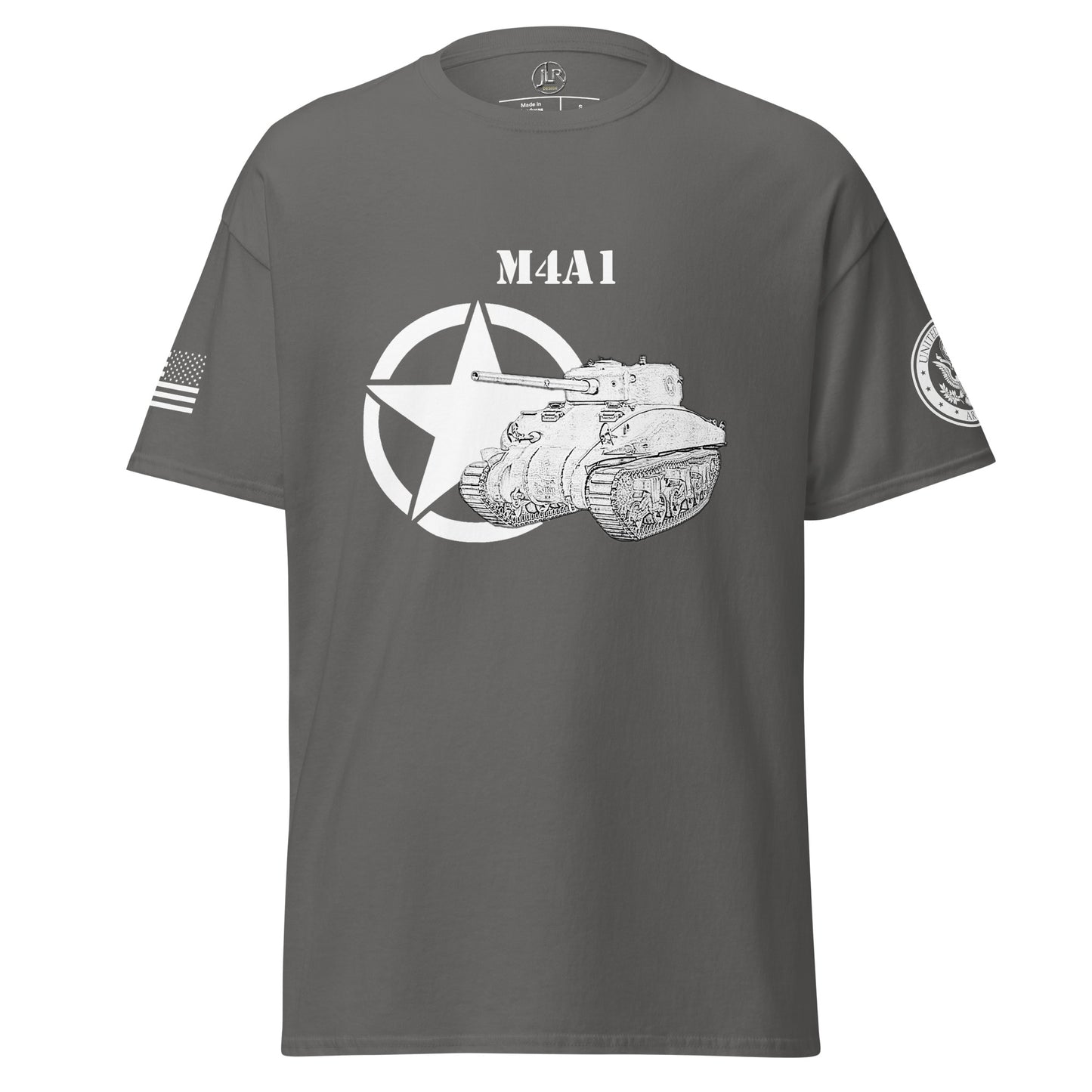 Amerikanischer mittlerer Panzer M4A1 T-Shirt sw T-Shirt JLR Design