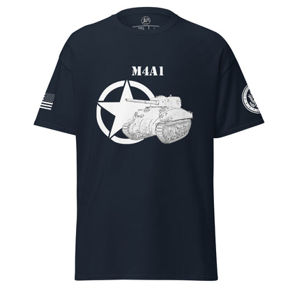 Amerikanischer mittlerer Panzer M4A1 T-Shirt sw T-Shirt JLR Design