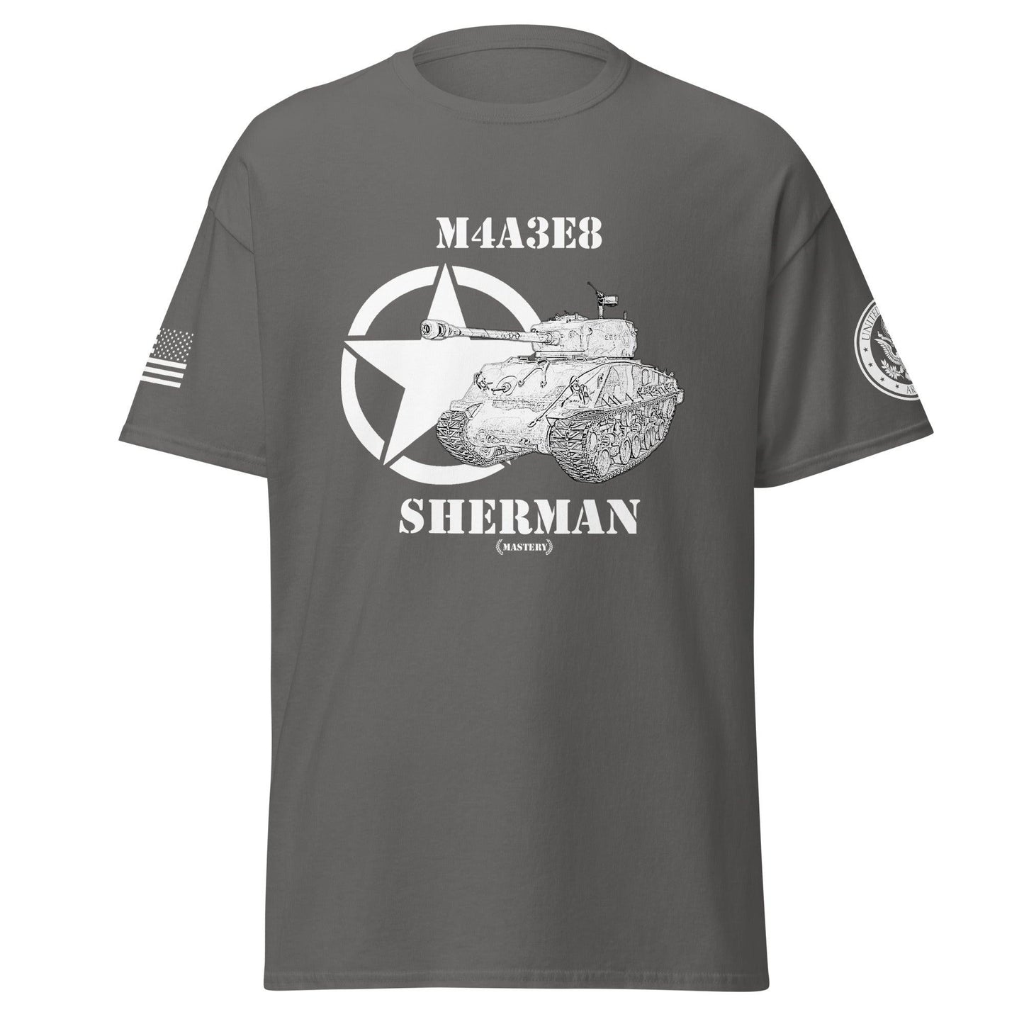 Amerikanischer mittlerer Panzer M4A3E8 Sherman Mastery T-Shirt sw T-Shirt 29.99 Herren, M4A3E8, Mastery, mittlerer, Panzer, Sherman, sw, T-Shirt, Tanks, Thunder, War, World JLR Design