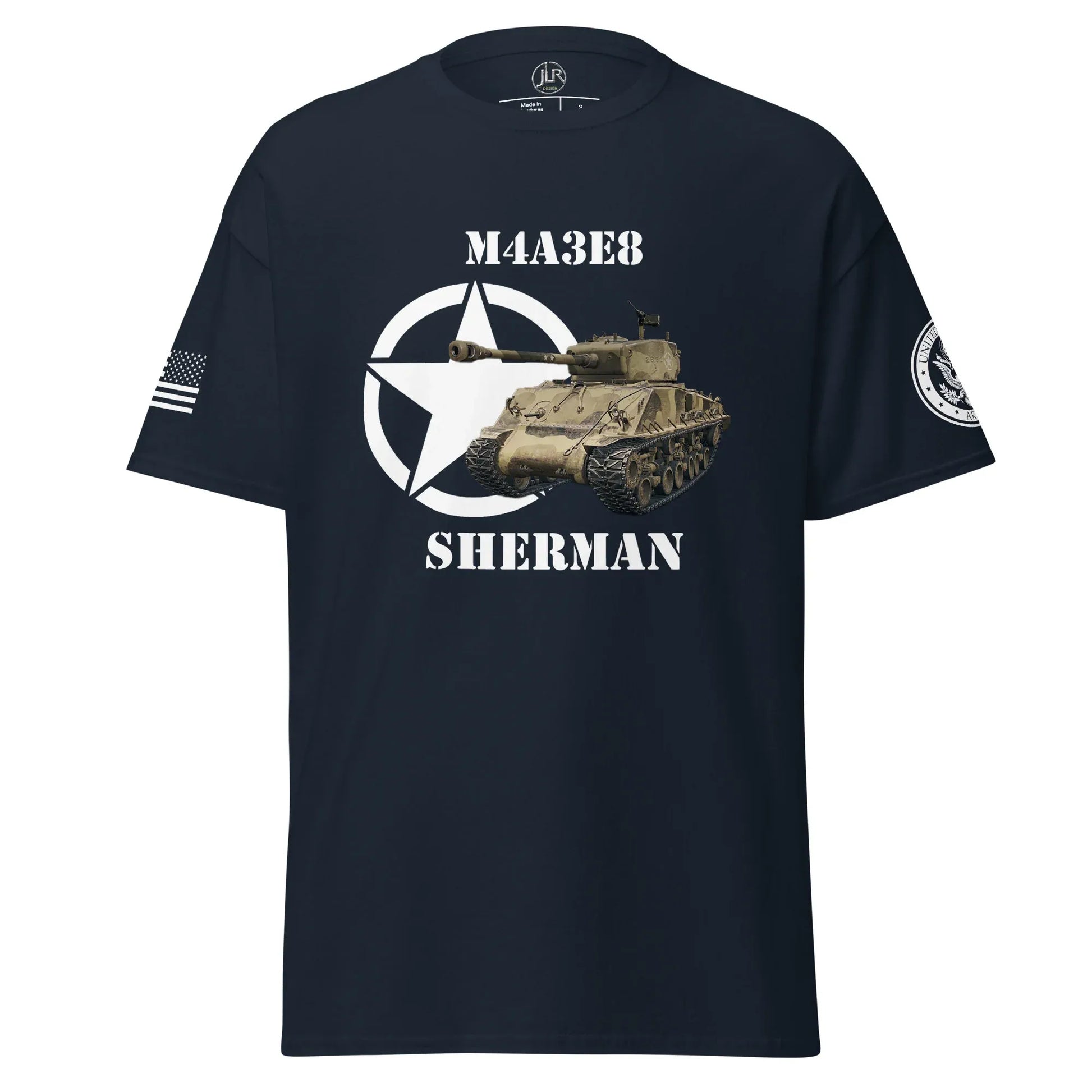 amerikanischer-mittlerer-panzer-m4a3e8-sherman-t-shirt-t-shirt-jlr-design-79719 - JLR Design
